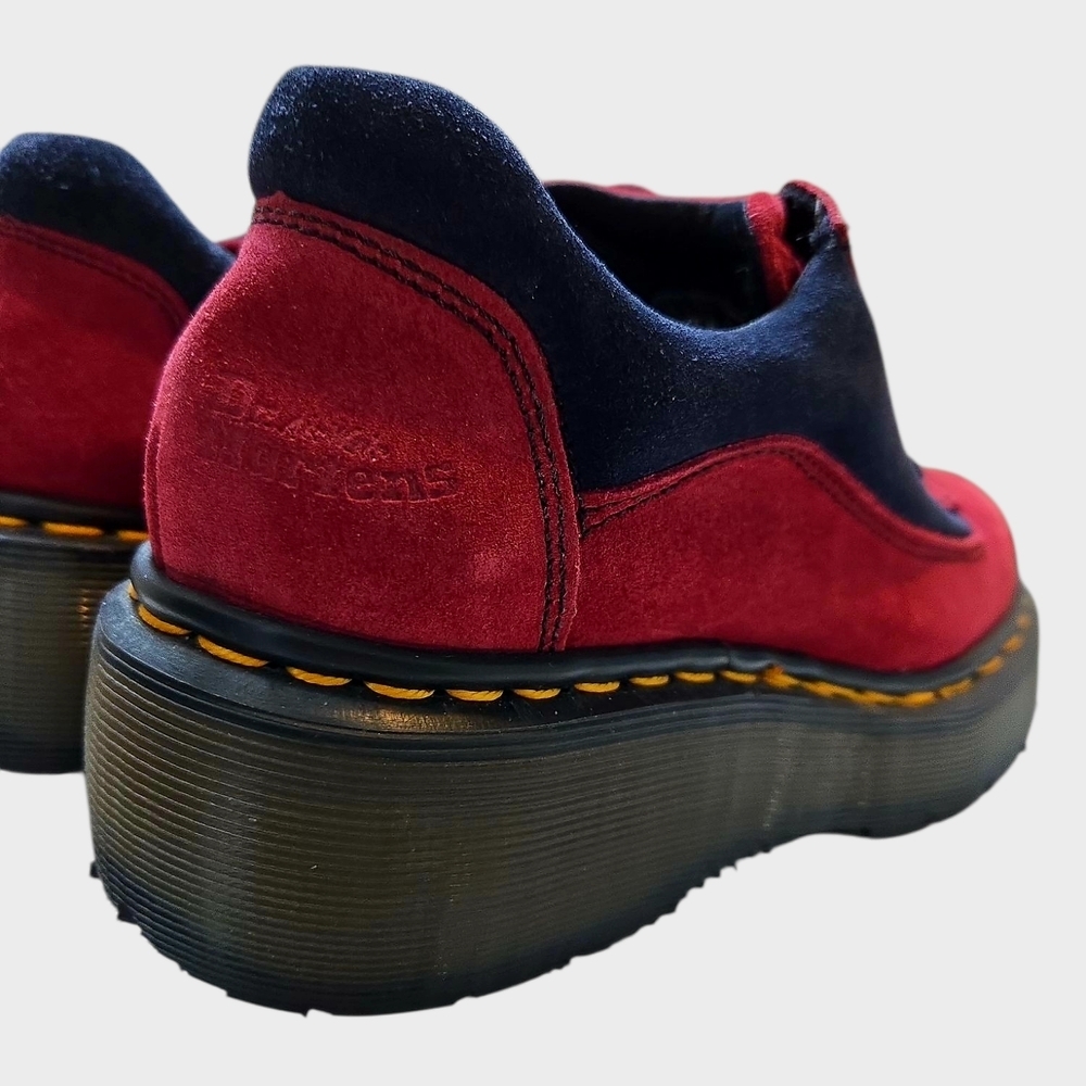 Dr. Martens Vintage 8591 Red/Navy Suede Shoes Size UK 4/US 6 90s England - Picture 7 of 13